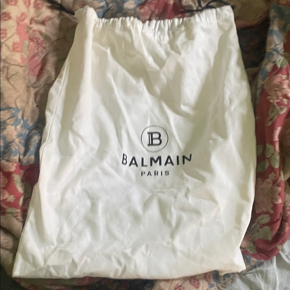 Balmain White Logo Dust Bag